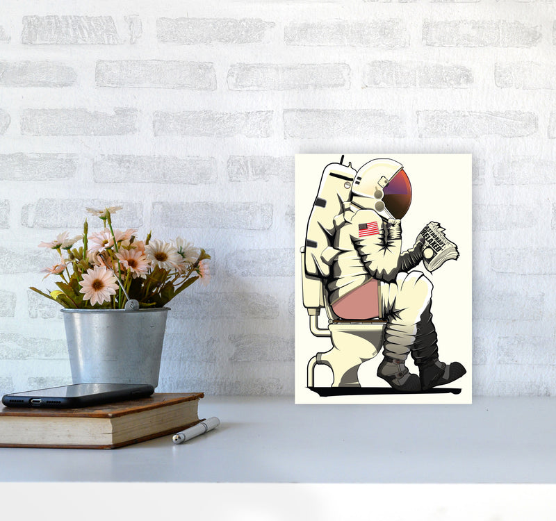 Astronaut Loo Art Print by Wyatt9 A4 Black Frame
