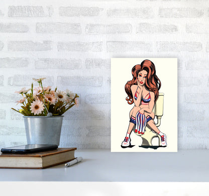 Cheerleader Loo by Wyatt9 A4 Black Frame