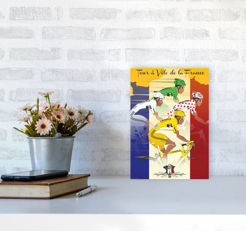 Jerseys Cycling Print by Wyatt9 A4 Black Frame