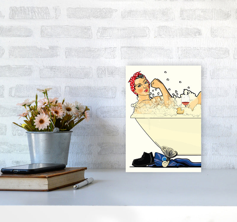We Can Do It Bath by Wyatt9 A4 Black Frame
