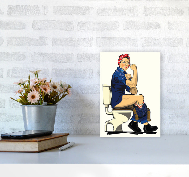We Can Do It Loo by Wyatt9 A4 Black Frame