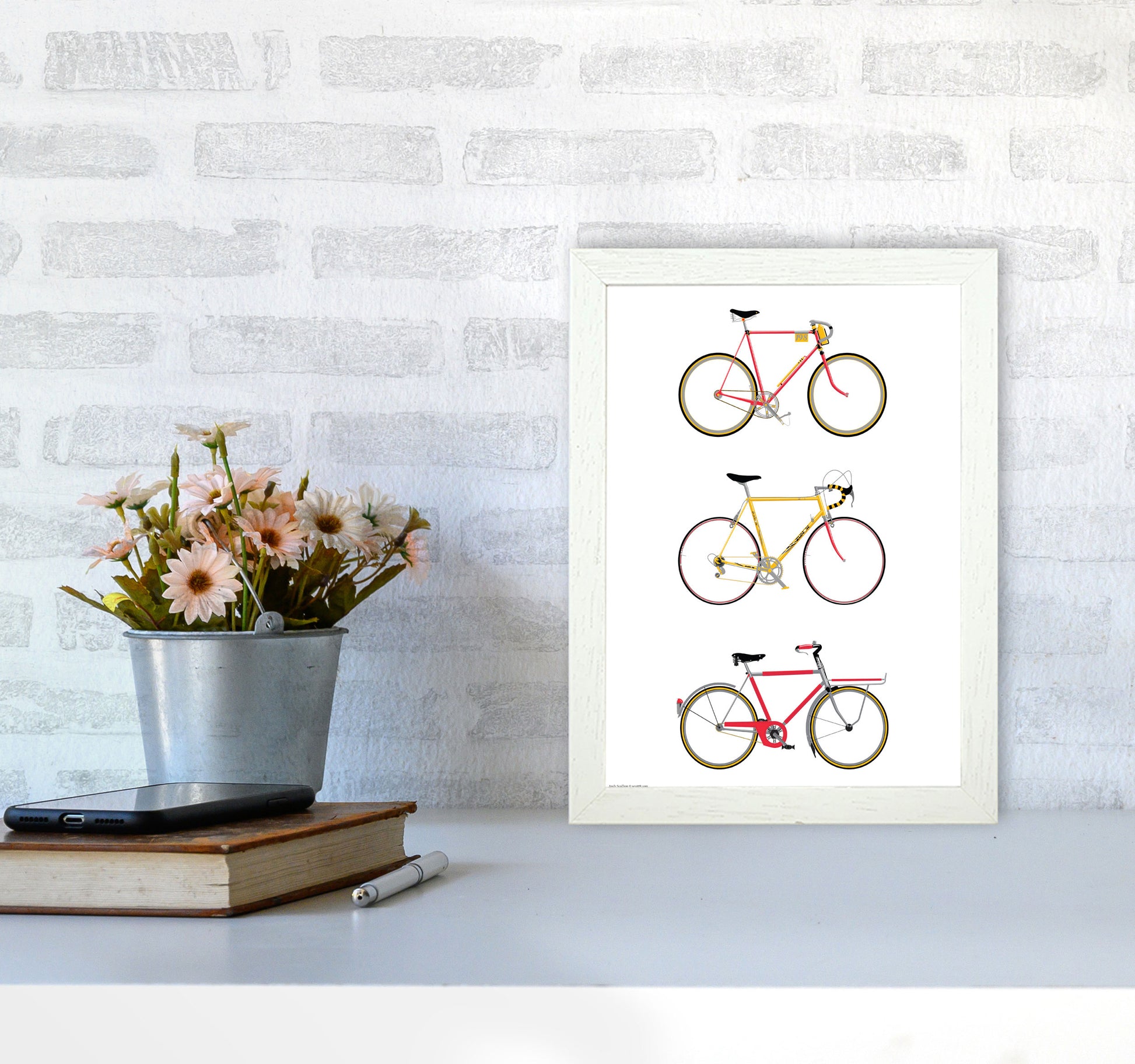 Three Bikes by Wyatt9 A4 Oak Frame