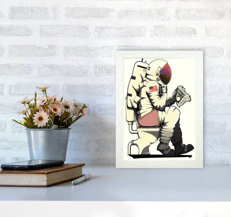Astronaut Loo Art Print by Wyatt9 A4 Oak Frame