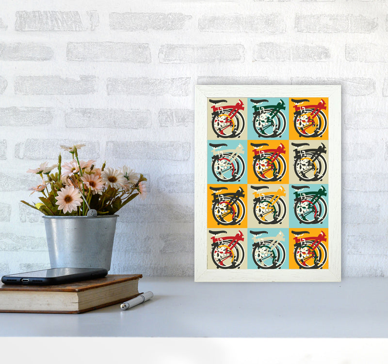 Brompton 2 Cycling Art Print by Wyatt9 A4 Oak Frame