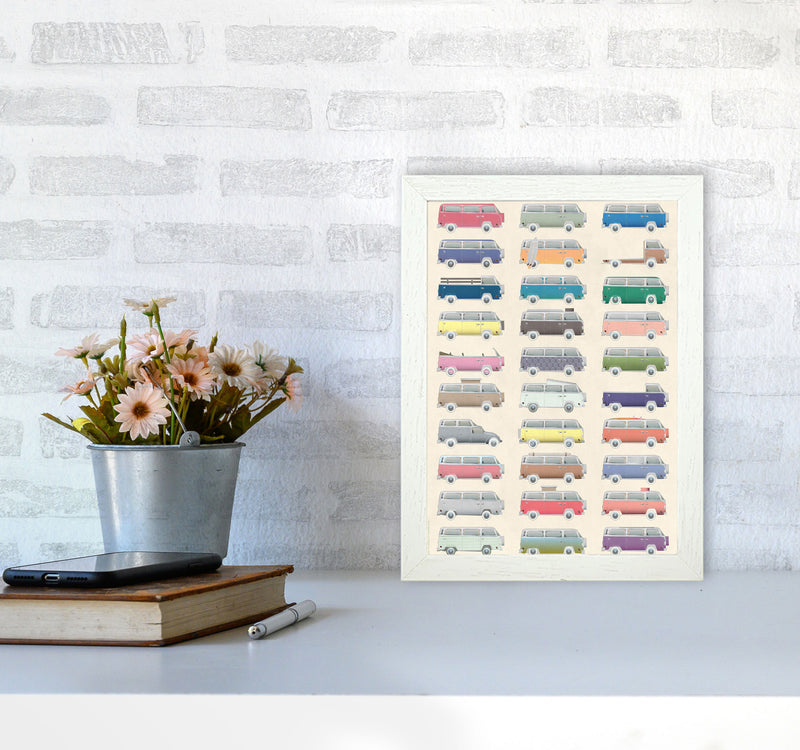 Camper Vintage Print by Wyatt9 A4 Oak Frame