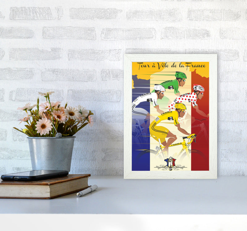 Jerseys Cycling Print by Wyatt9 A4 Oak Frame