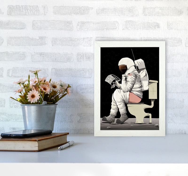 Moon on Loo by Wyatt9 A4 Oak Frame