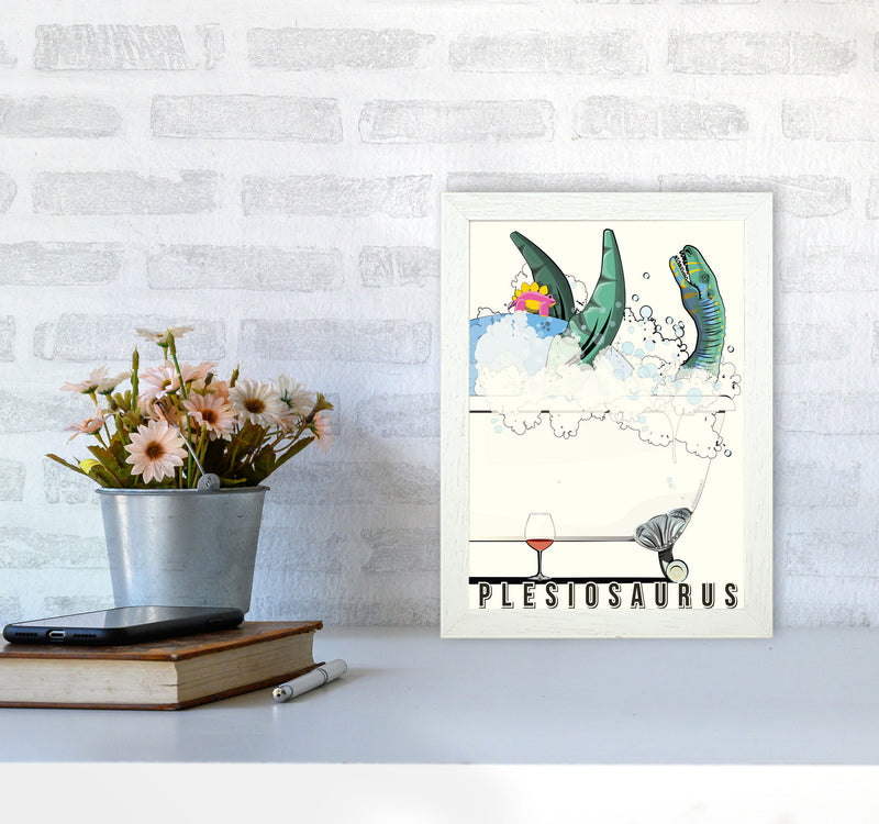 Swimming Dino by Wyatt9 A4 Oak Frame