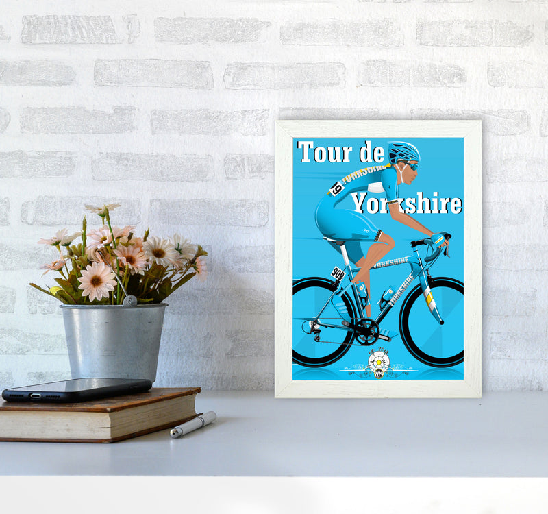 Tour De Yorkshire 2018 Blue by Wyatt9 A4 Oak Frame