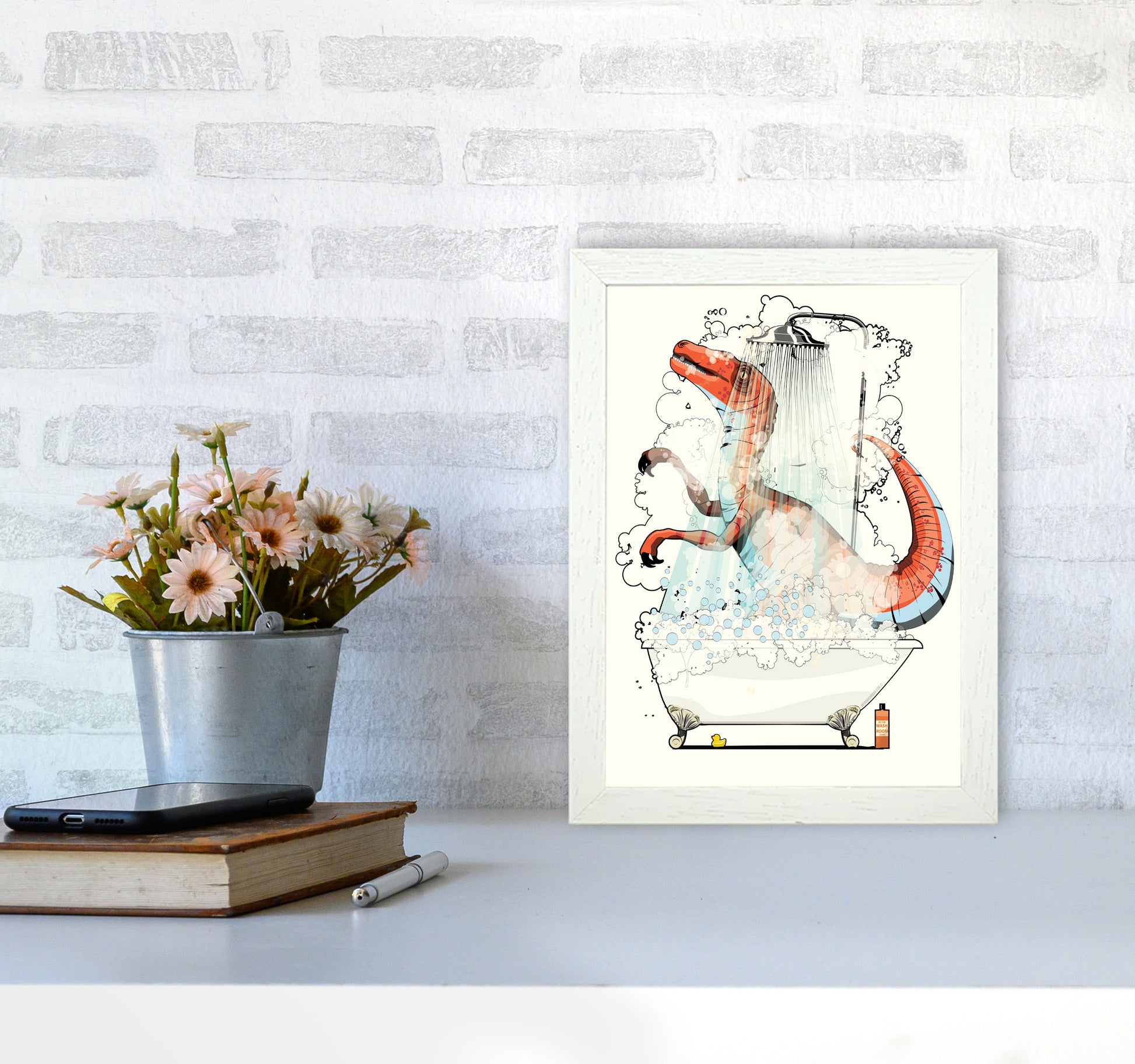 Velociraptor Bathroom by Wyatt9 A4 Oak Frame