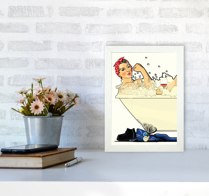 We Can Do It Bath by Wyatt9 A4 Oak Frame