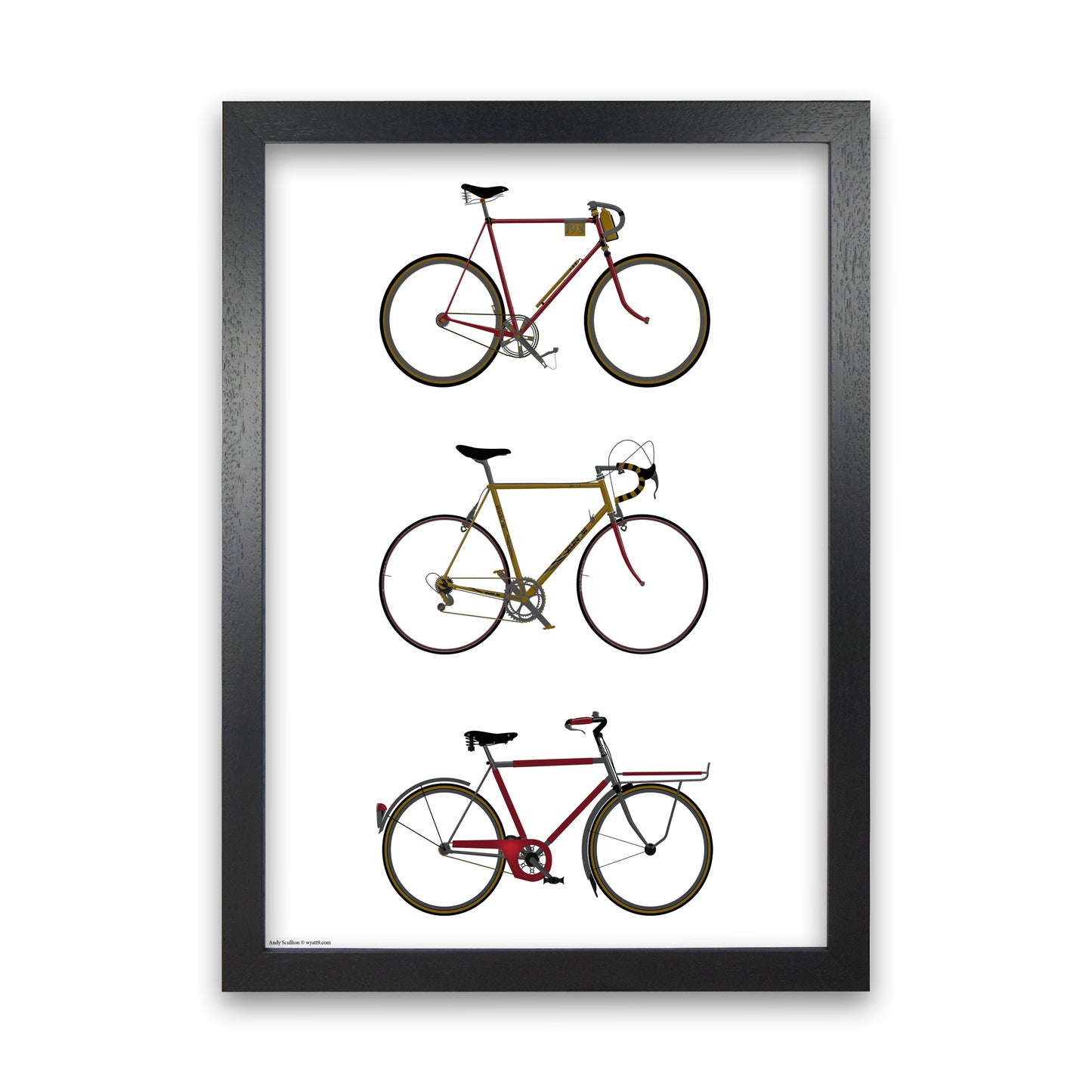 Three Bikes by Wyatt9 Black Grain