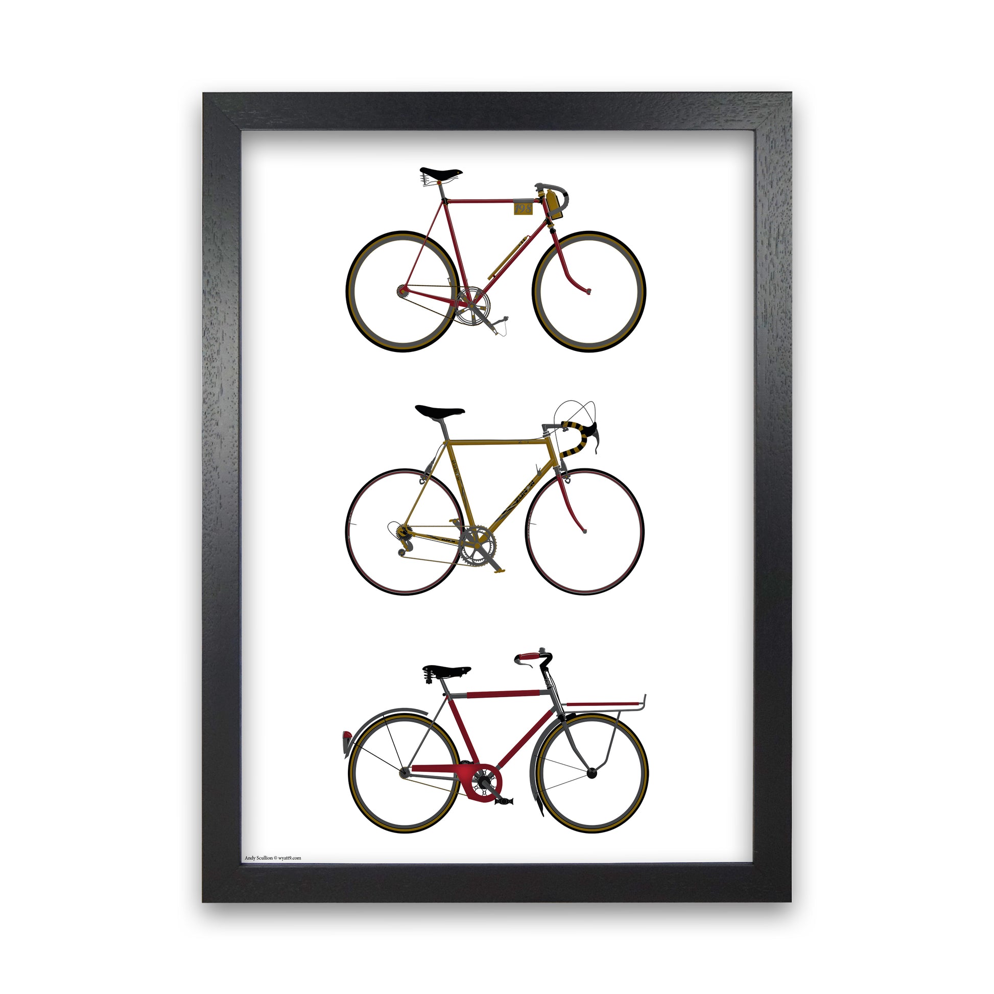 Three Bikes by Wyatt9 Black Grain