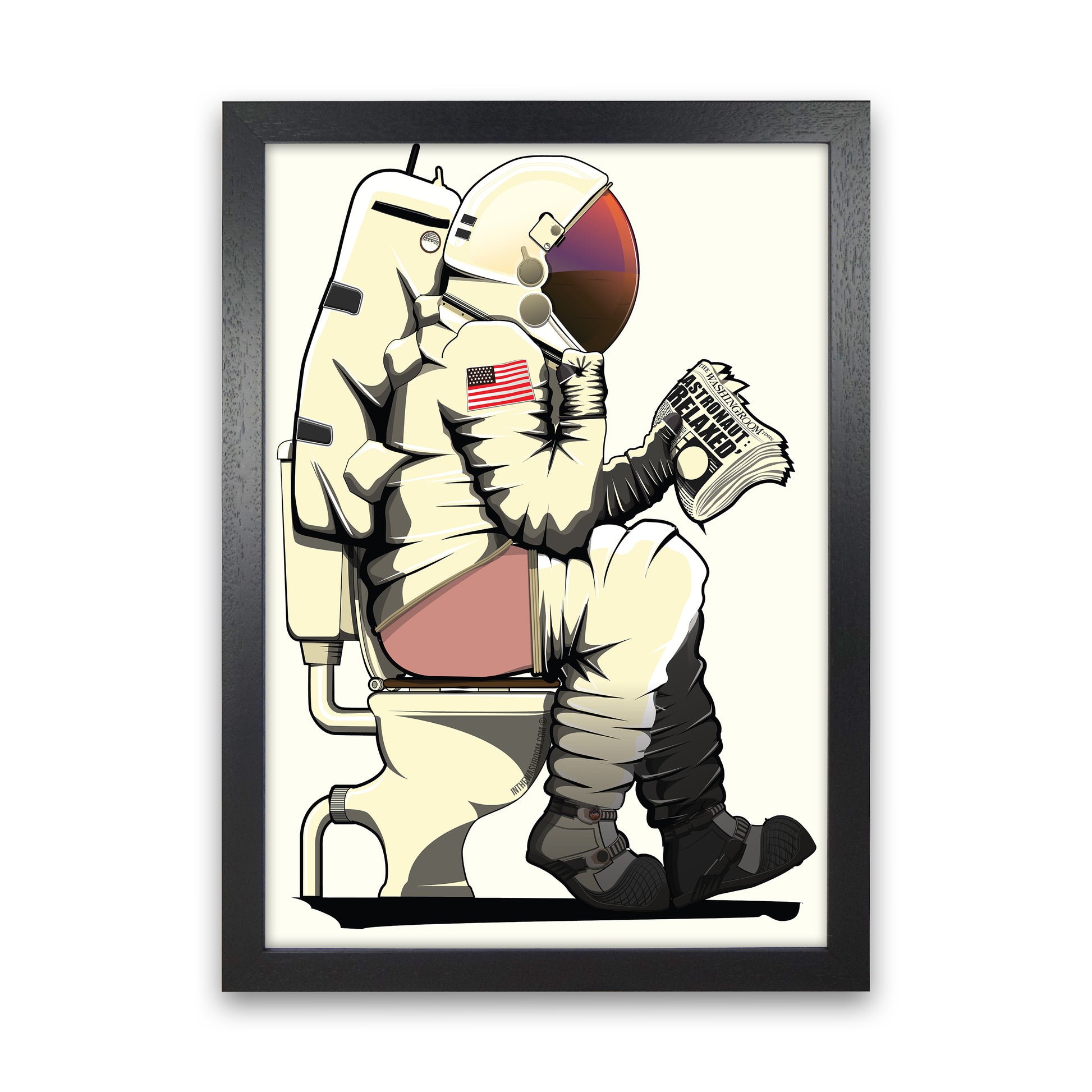 Astronaut Loo Art Print by Wyatt9 Black Grain