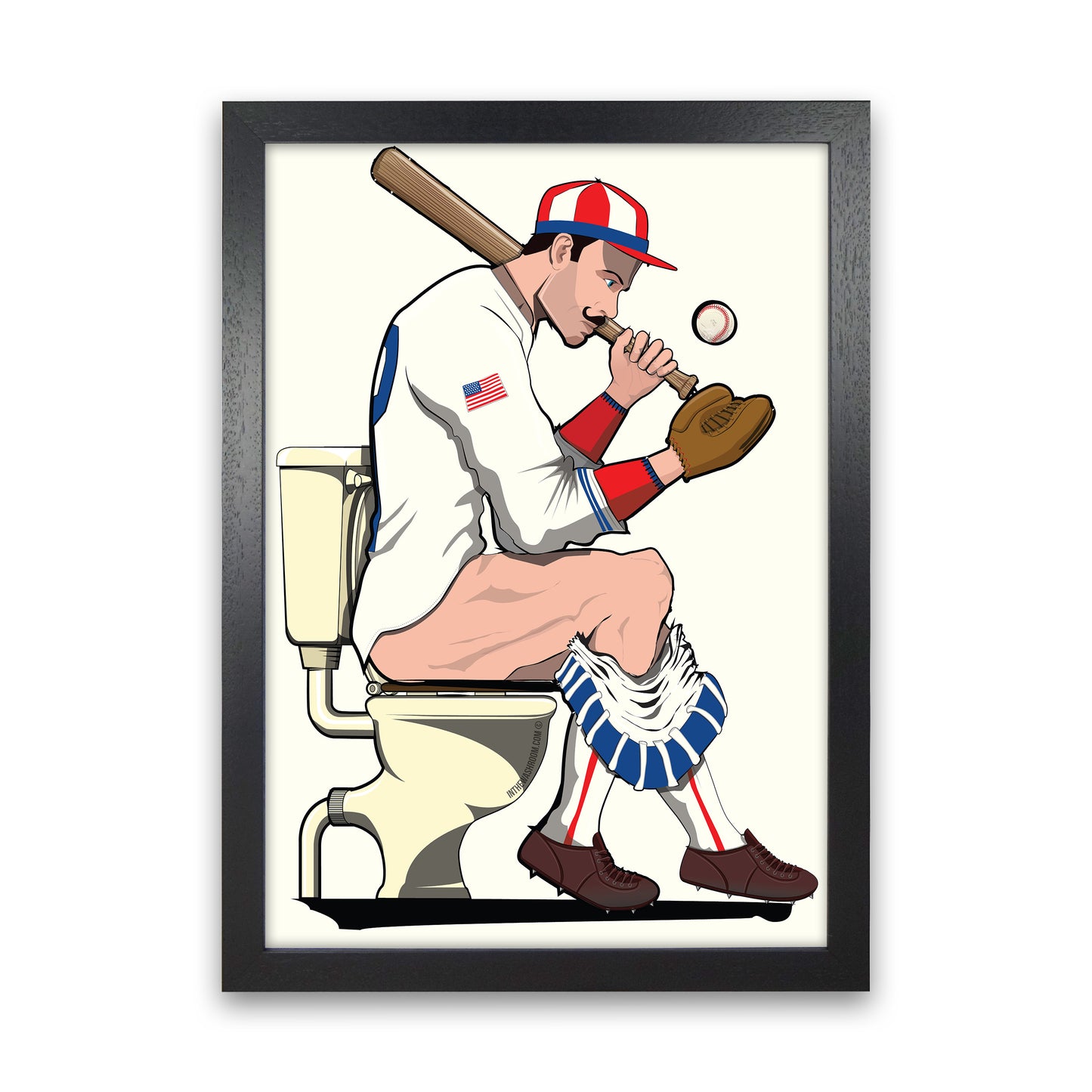 Baseball Player on the Loo by Wyatt9 Black Grain
