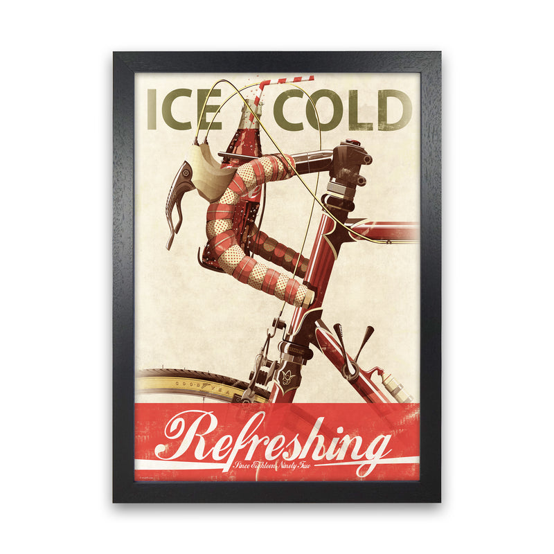 Cola Bike Cycling Art Print by Wyatt9 Black Grain