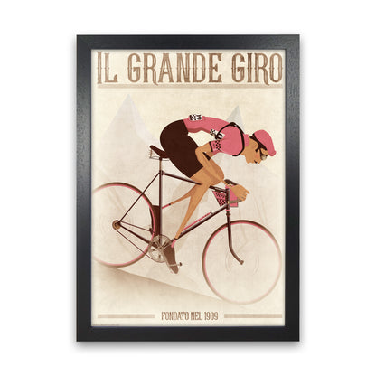 PinkRetro Cycling Print by Wyatt9 Black Grain