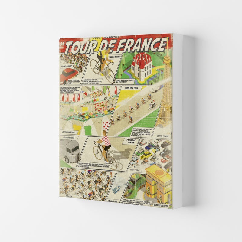 Comic Book TDF Cycling Print by Wyatt9 Canvas