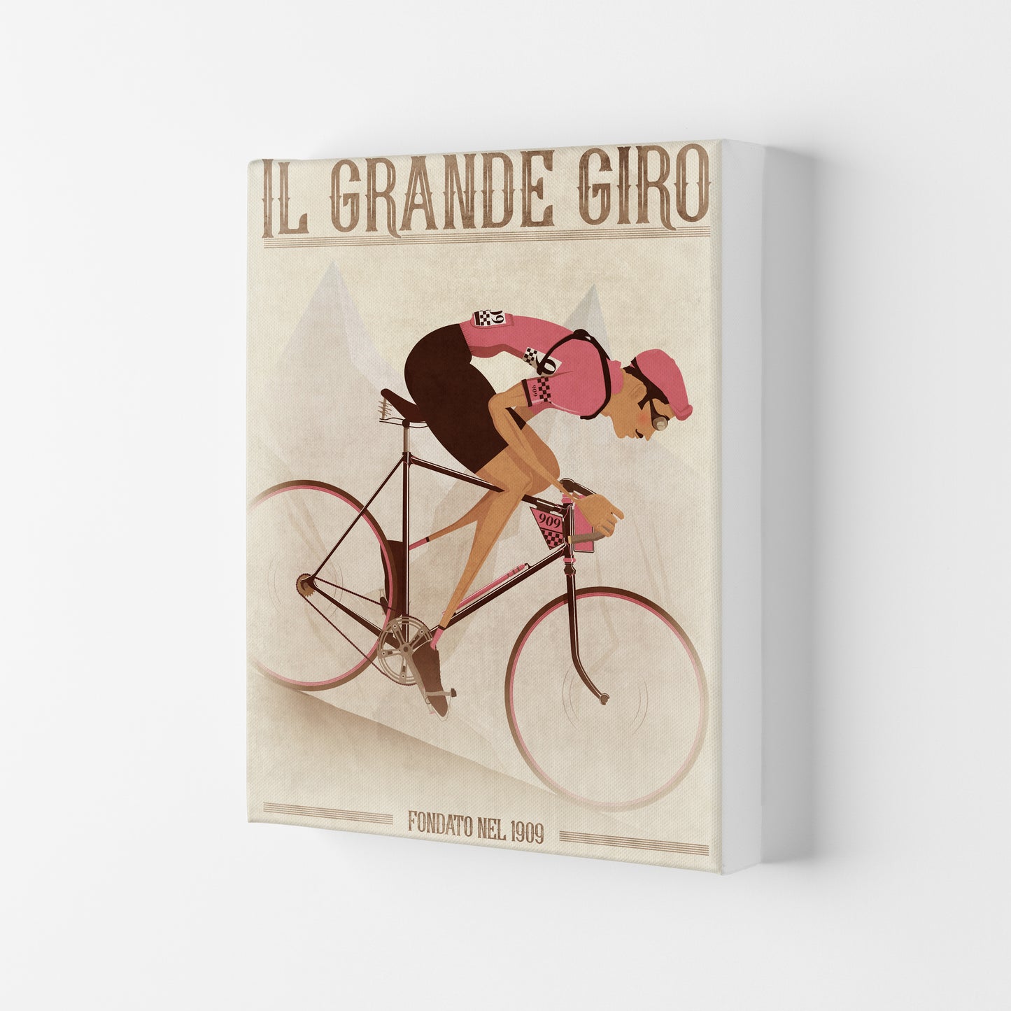 PinkRetro Cycling Print by Wyatt9 Canvas