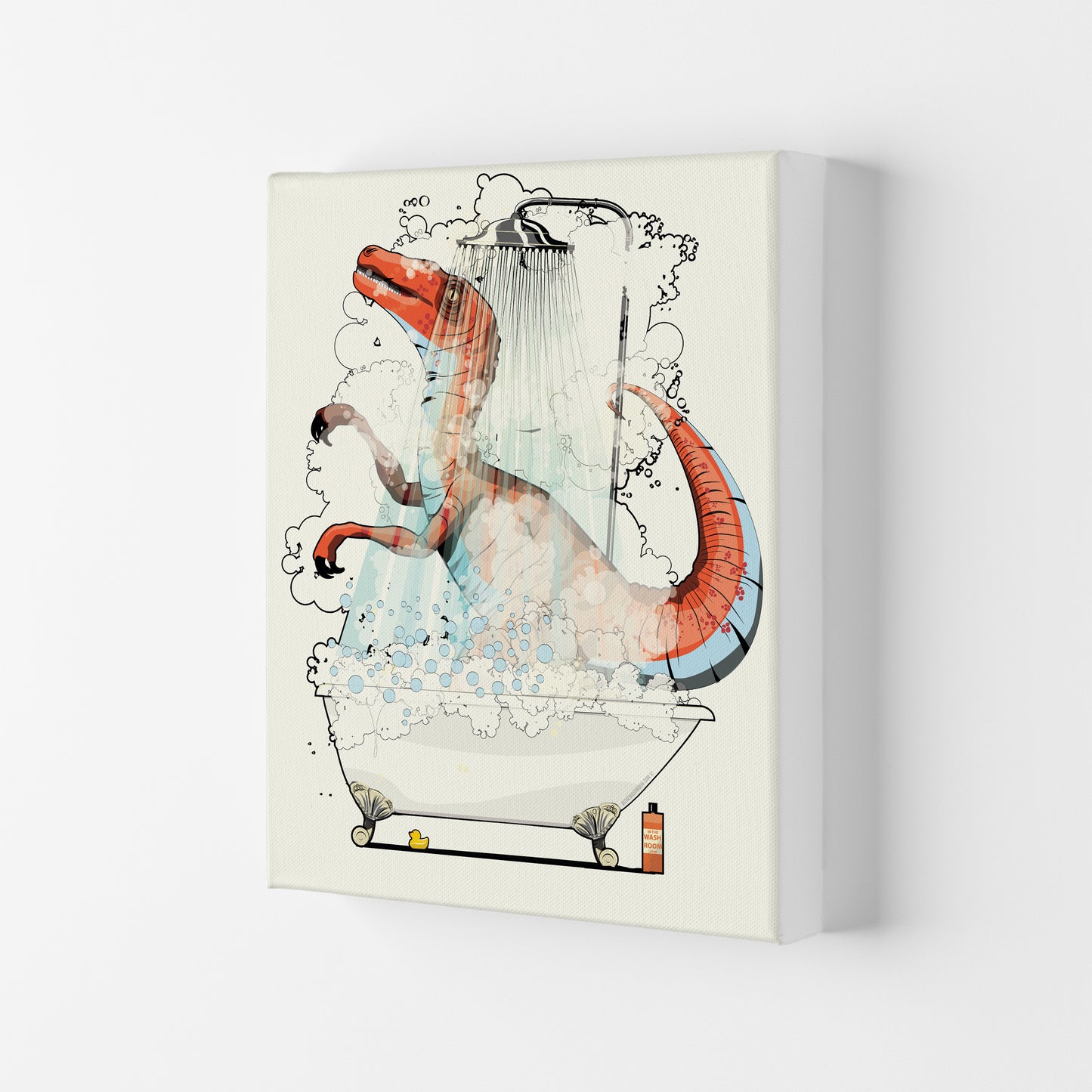 Velociraptor Bathroom by Wyatt9 Canvas