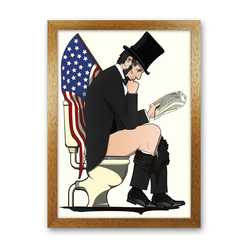 Abraham Lincoln Loo Art Print by Wyatt9 Oak Grain
