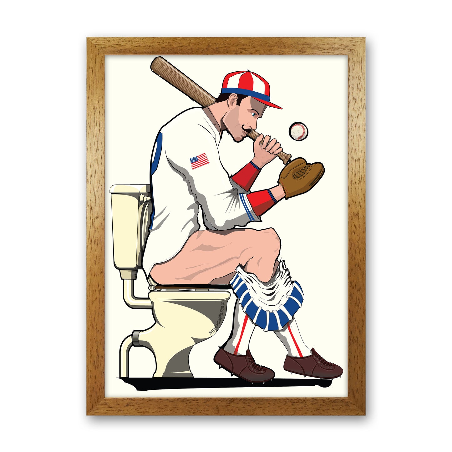Baseball Player on the Loo by Wyatt9 Oak Grain
