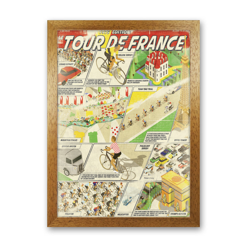 Comic Book TDF Cycling Print by Wyatt9 Oak Grain