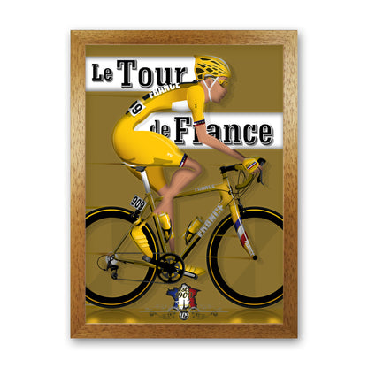 Modern Tour Cycling Print by Wyatt9 Oak Grain