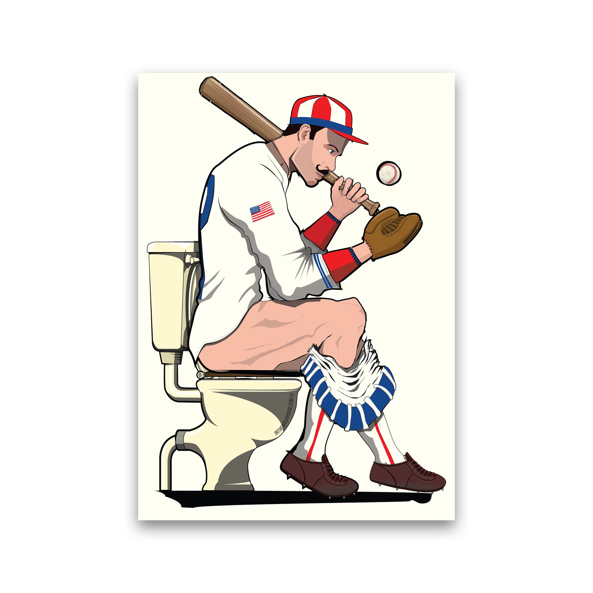Baseball Player on the Loo by Wyatt9 Print Only
