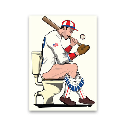 Baseball Player on the Loo by Wyatt9 Print Only