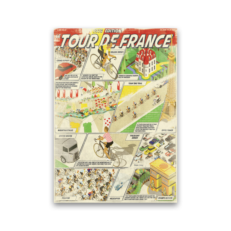 Comic Book TDF Cycling Print by Wyatt9 Print Only