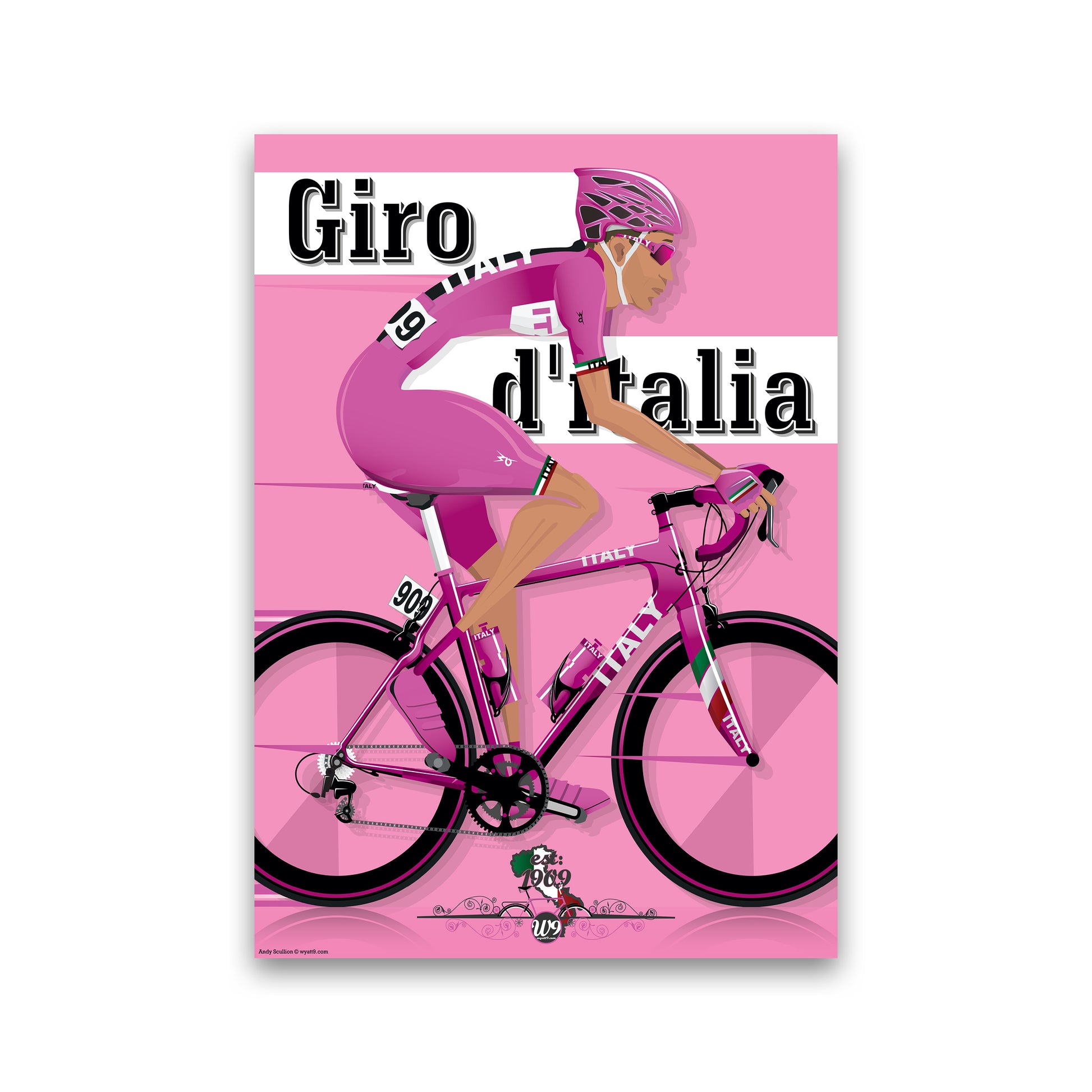 Modern Giro Cycling Print by Wyatt9 Print Only