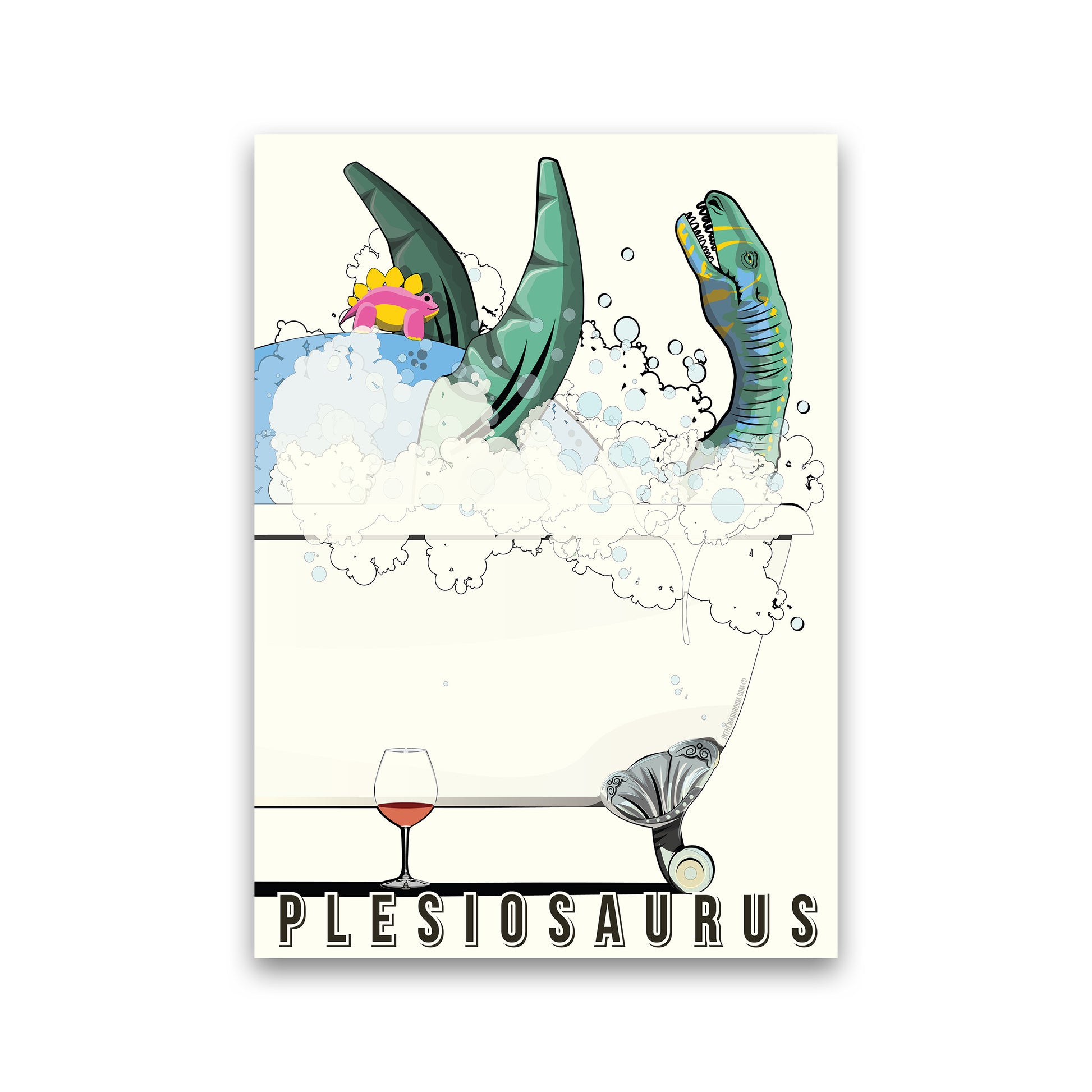Swimming Dino by Wyatt9 Print Only