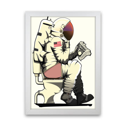 Astronaut Loo Art Print by Wyatt9 White Grain