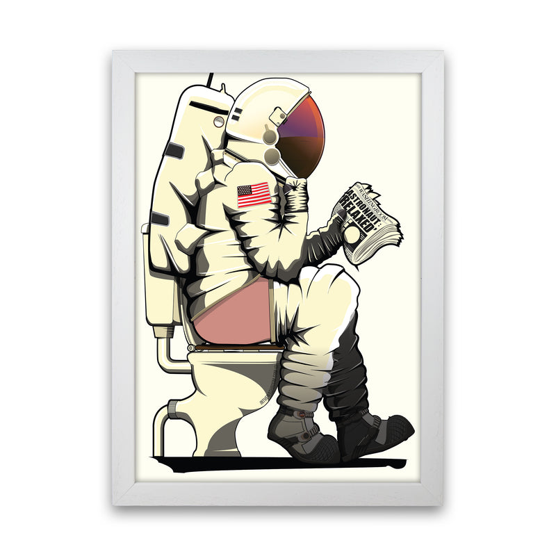 Astronaut Loo Art Print by Wyatt9 White Grain