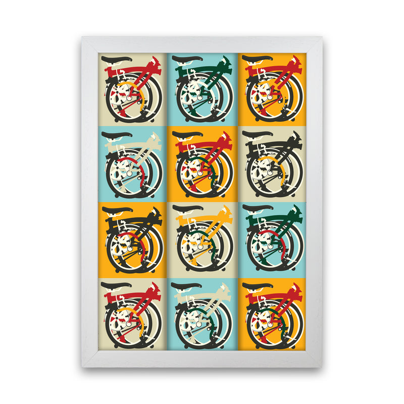 Brompton 2 Cycling Art Print by Wyatt9 White Grain