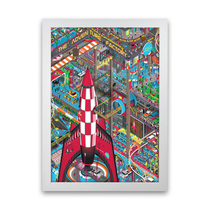 Rocket Retro Print by Wyatt9 White Grain