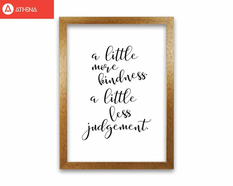 A little more kindness modern fine art print, framed typography wall art
