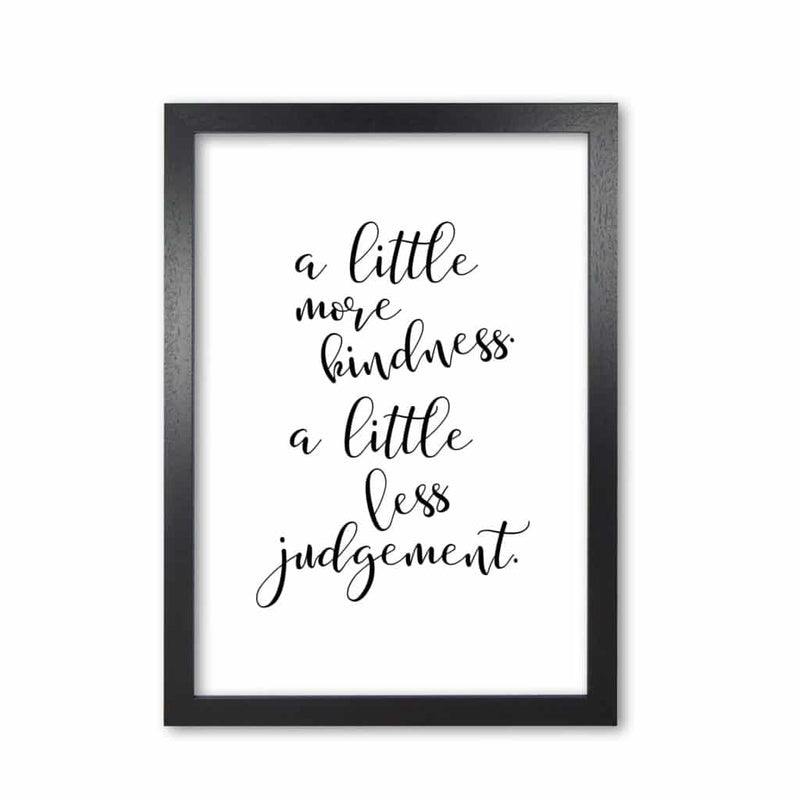 A little more kindness modern fine art print, framed typography wall art