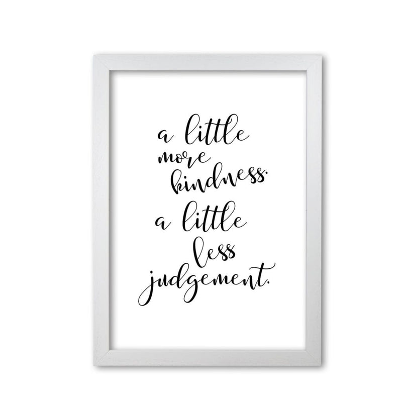 A little more kindness modern fine art print, framed typography wall art