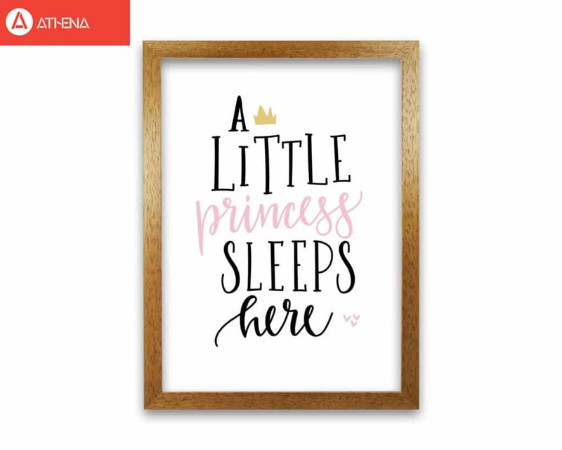 A little princess sleeps here modern fine art print, framed childrens nursey wall art poster
