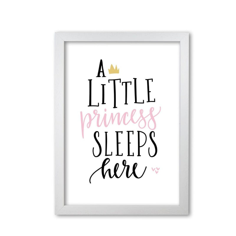 A little princess sleeps here modern fine art print, framed childrens nursey wall art poster