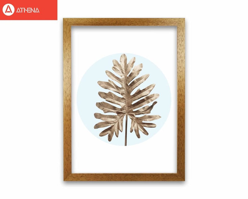 Abstract blue leaf modern fine art print, framed botanical &
