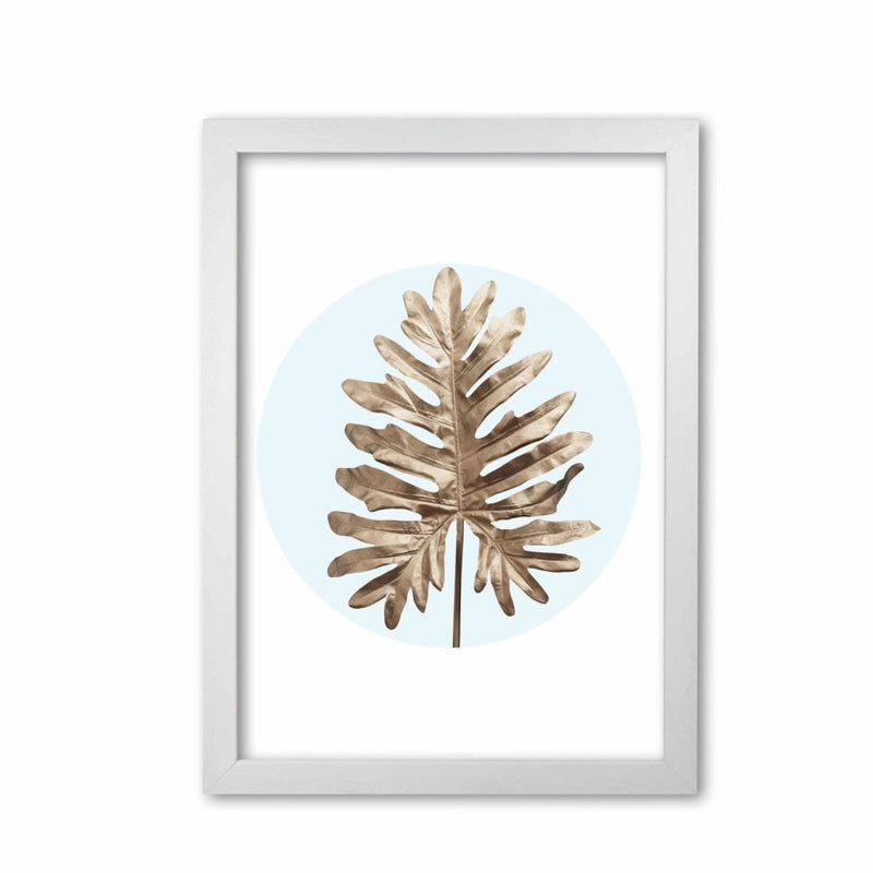 Abstract blue leaf modern fine art print, framed botanical &