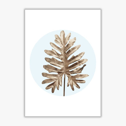 Abstract blue leaf modern fine art print, framed botanical &#038; nature art print
