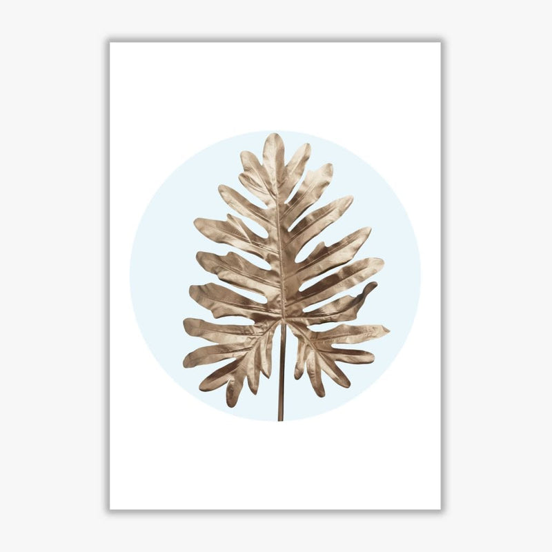 Abstract blue leaf modern fine art print, framed botanical &