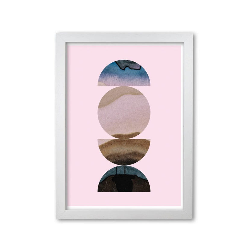 Abstract circles pink background modern fine art print