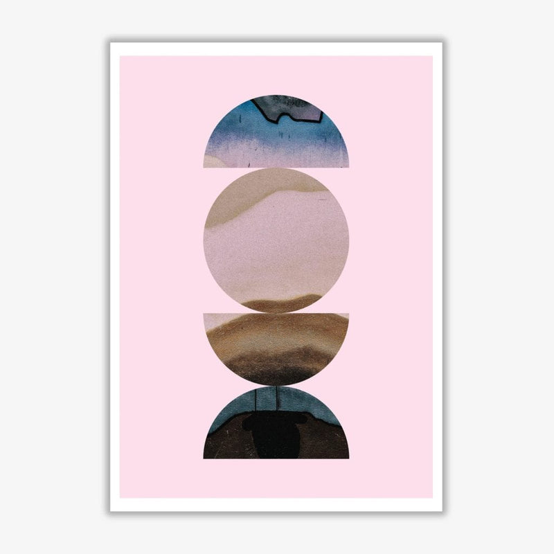 Abstract circles pink background modern fine art print