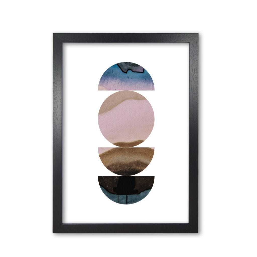Abstract circles white background modern fine art print