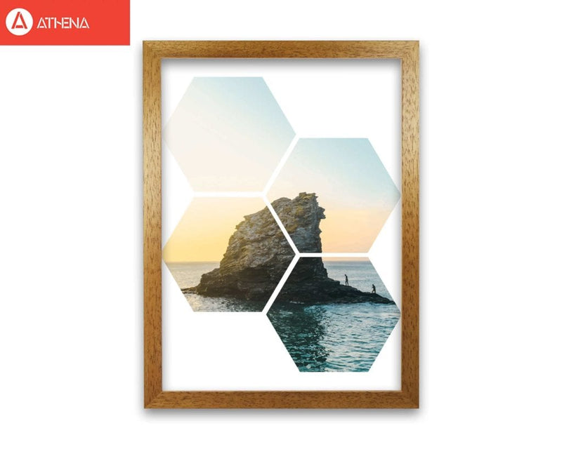 Abstract hex island and sea modern fine art print